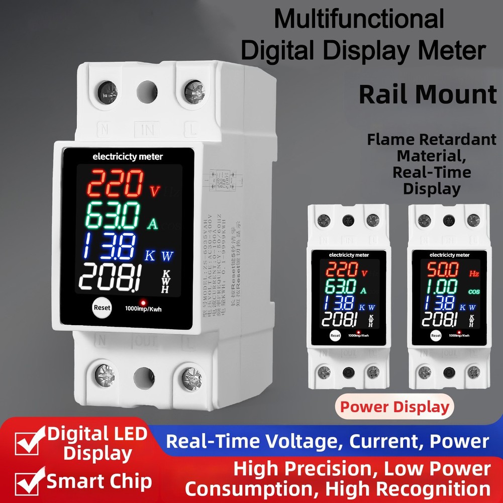 Energy Monitor Meter - Многофункциональный цифровой дисплей, измеритель напряжения, тока,