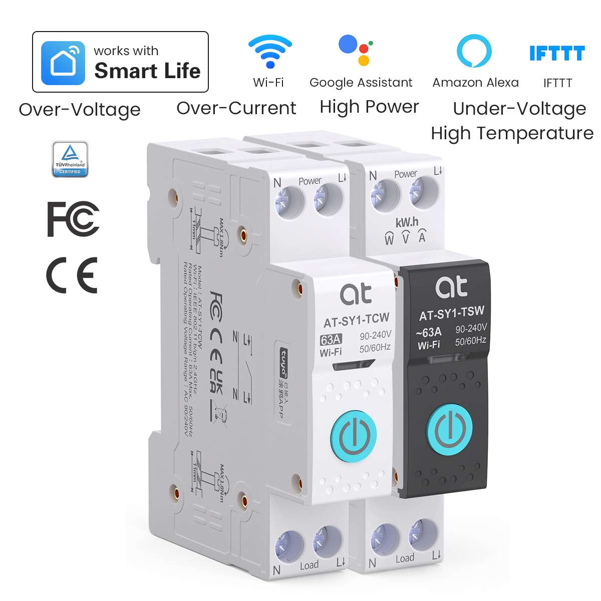 Energy Monitor Meter - Автоматический выключатель Tuya Wi-Fi Smart 1P