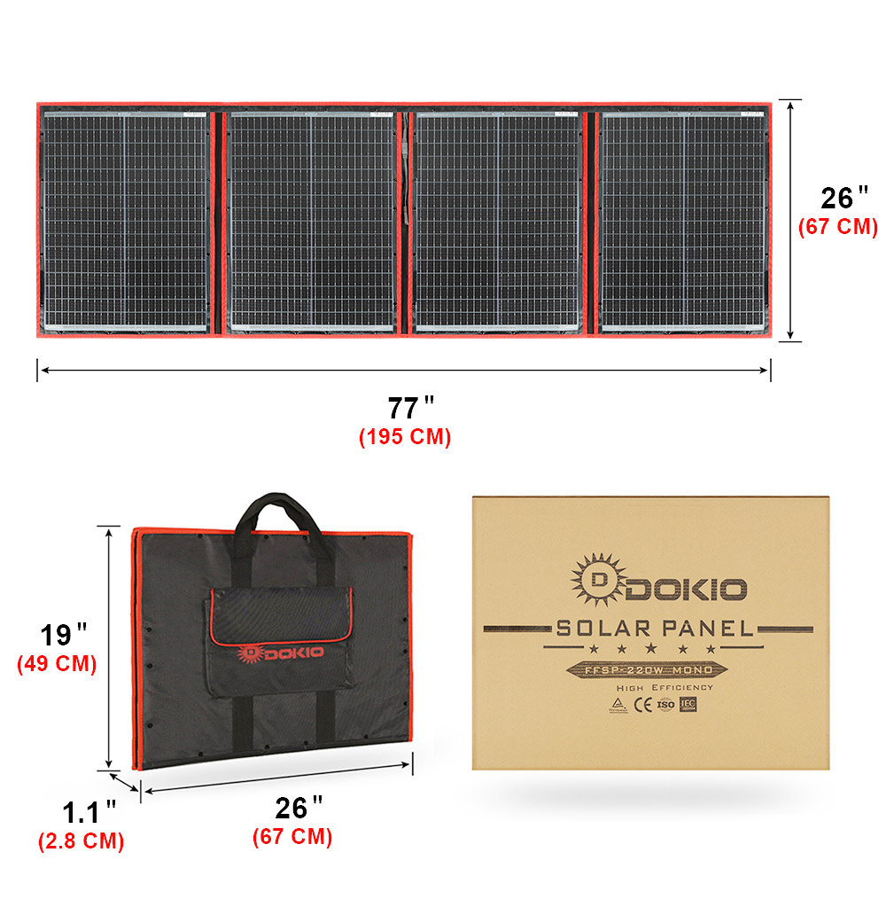 Dokio брендовая гибкая складна – обзор и цена Solar Panel 200W